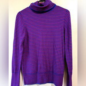 J. Crew Purple and Red Striped Sweater